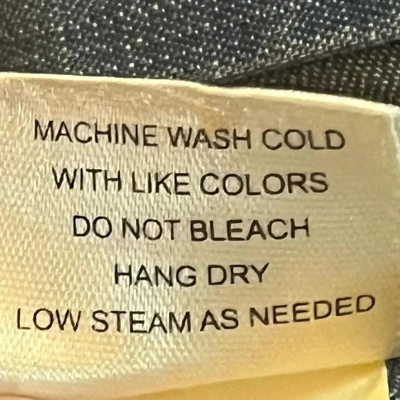 Love Stitch Dark Wash Blue Button Down Long Sleeve Denim Shirt | Size Large - Picture 12 of 12